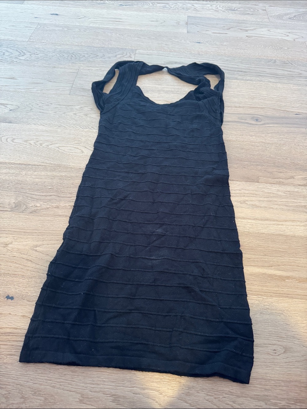 Uk2LA • NWT Women's Black Sleeveless Cross Front Knit Dress